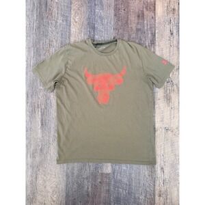Under Armour Project Rock Brahma Bull Graphic T-Shirt Olive Green Mens XL